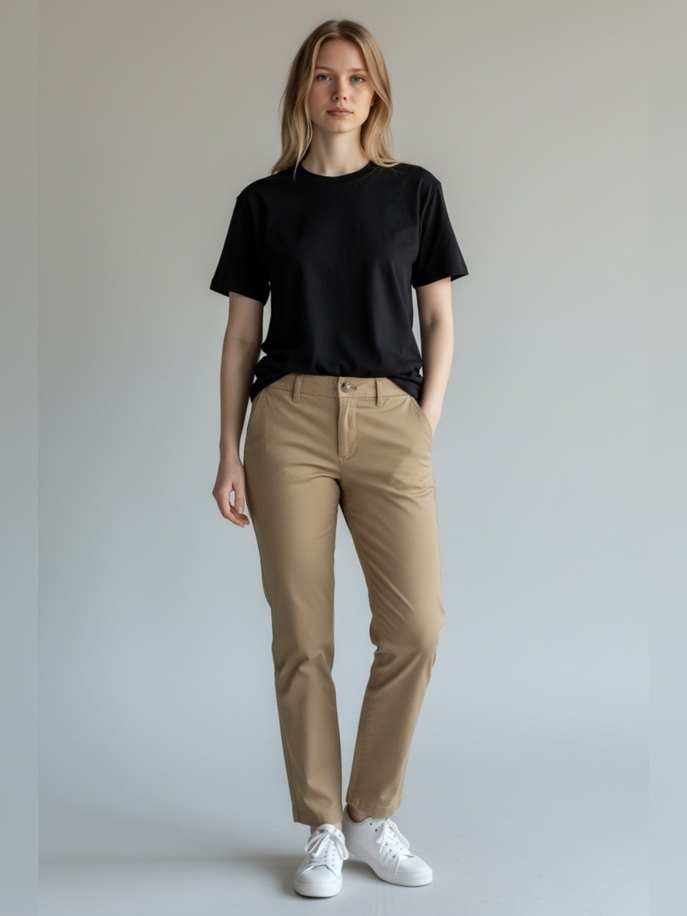 J. Crew Women's High-Rise Girlfriend Chino Pants Tan Khaki Size 8